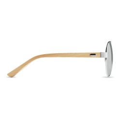 Lunettes de soleil s en bambou personnalisées - Protection UV400 HONIARA Matières : bambou Couleurs : argenté brillant goodies e