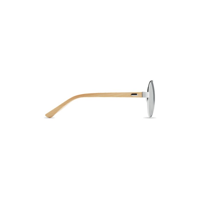 Lunettes de soleil s en bambou personnalisées - Protection UV400 HONIARA Matières : bambou Couleurs : argenté brillant goodies e