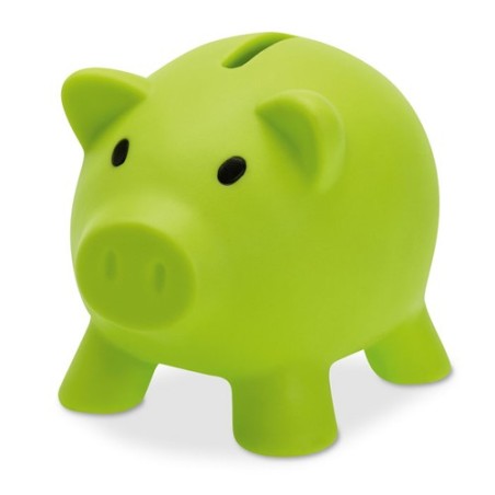 Tirelire Personnalisée Éco-responsable SOFTCO - Idéale pour vos Objectifs d'Épargne Matières : PVC Couleurs : vert citron person
