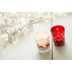 Photophore décoré en verre avec bougie, cadeau personnalisé pas cher - Kirsten livraison express 24h 48h