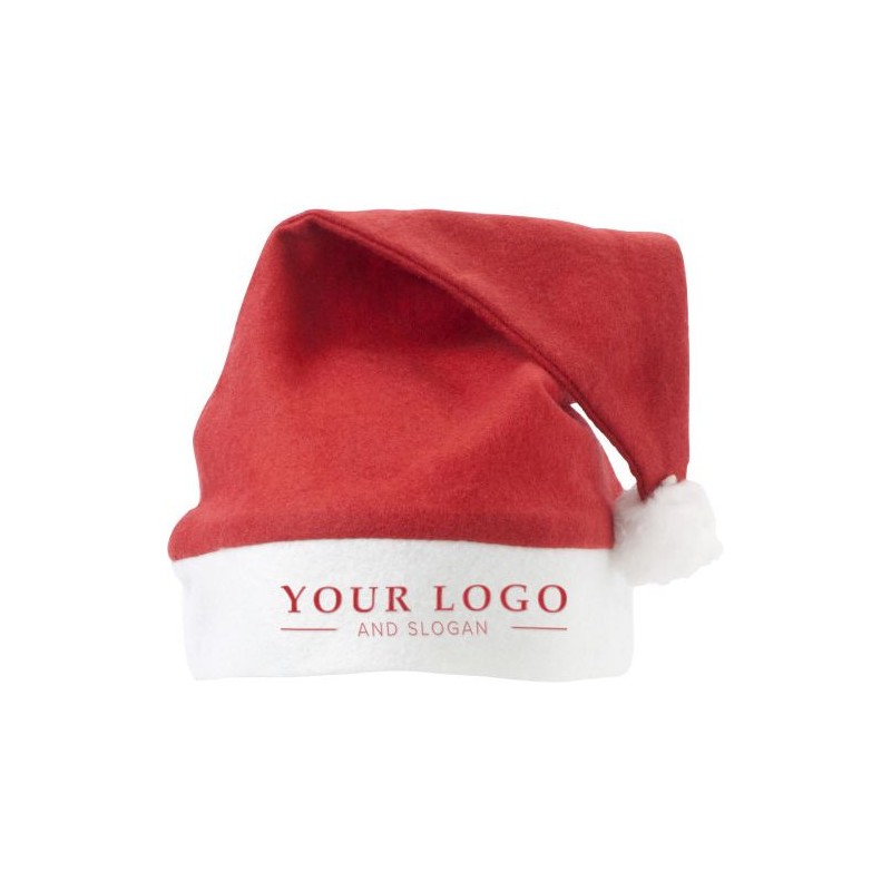 Bonnet personnalisé de Noël Rudolf - Un accessoire festif pas cher Matières : feutrine Couleurs : rouge goodies publicitaire évé