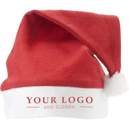 Bonnet personnalisé de Noël Rudolf - Un accessoire festif pas cher Matières : feutrine Couleurs : rouge goodies publicitaire évé