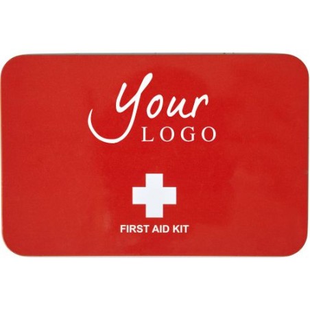 Kit Pratique de Premiers Secours Personnalisé - Hassim Matières : métal Couleurs : rouge personnalisable avec votre logo
