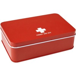Kit Pratique de Premiers Secours Personnalisé - Hassim Matières : métal Couleurs : rouge cadeau entreprise pas cher