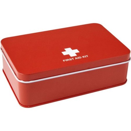 Kit Pratique de Premiers Secours Personnalisé - Hassim Matières : métal Couleurs : rouge cadeau entreprise pas cher