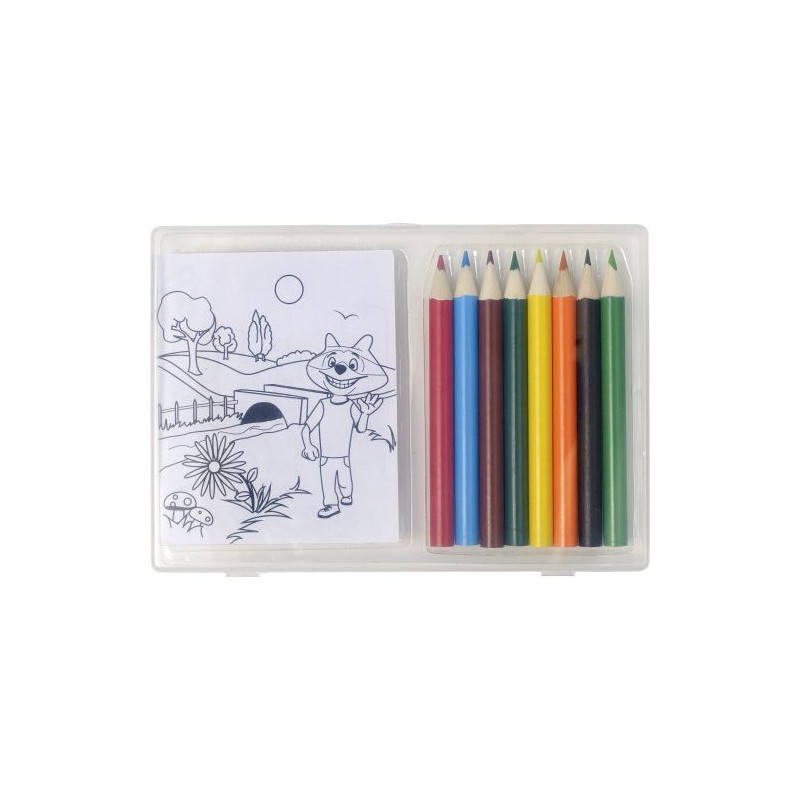 Set personnalisé de 8 crayons colorés à dessin - Adita Matières : bois Couleurs : naturel