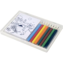Set personnalisé de 8 crayons colorés à dessin - Adita Matières : bois Couleurs : naturel goodies publicitaire événementiel