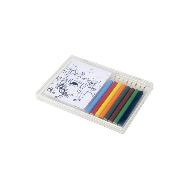 Set personnalisé de 8 crayons colorés à dessin - Adita Matières : bois Couleurs : naturel goodies publicitaire événementiel