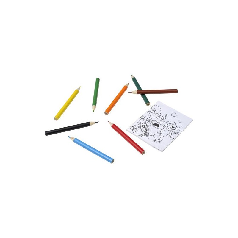Set personnalisé de 8 crayons colorés à dessin - Adita Matières : bois Couleurs : naturel impression haute définition