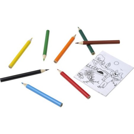 Set personnalisé de 8 crayons colorés à dessin - Adita Matières : bois Couleurs : naturel impression haute définition