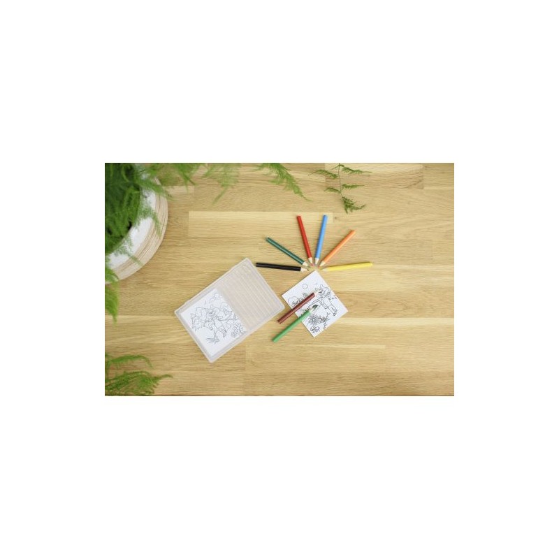 Set personnalisé de 8 crayons colorés à dessin - Adita Matières : bois Couleurs : naturel marquage laser ultra précis