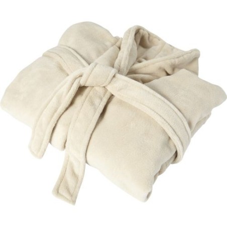Peignoir personnalisé en laine polaire - Derek Matières : polaire Taille textile : L/XL Couleurs : beige