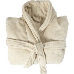 Peignoir personnalisé en laine polaire - Derek Matières : polaire Taille textile : L/XL Couleurs : beige cadeau entreprise pas c