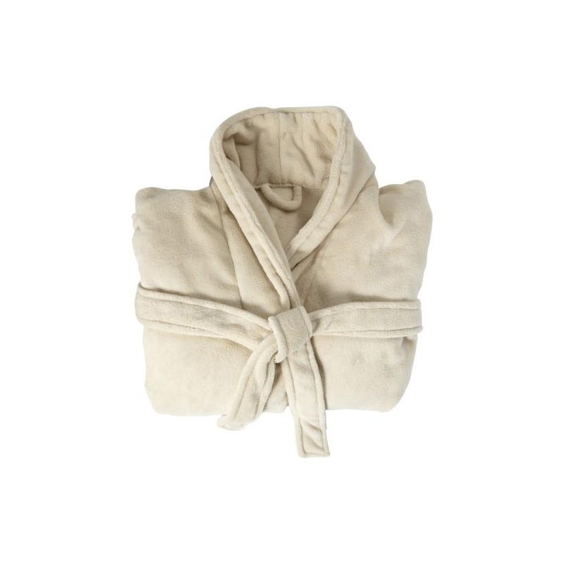 Peignoir personnalisé en laine polaire - Derek Matières : polaire Taille textile : L/XL Couleurs : beige cadeau entreprise pas c