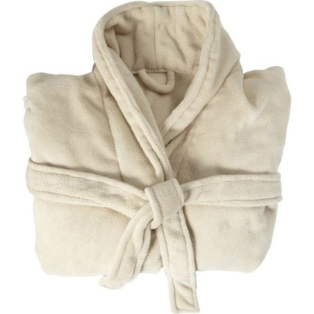 Peignoir personnalisé en laine polaire - Derek Matières : polaire Taille textile : L/XL Couleurs : beige cadeau entreprise pas c
