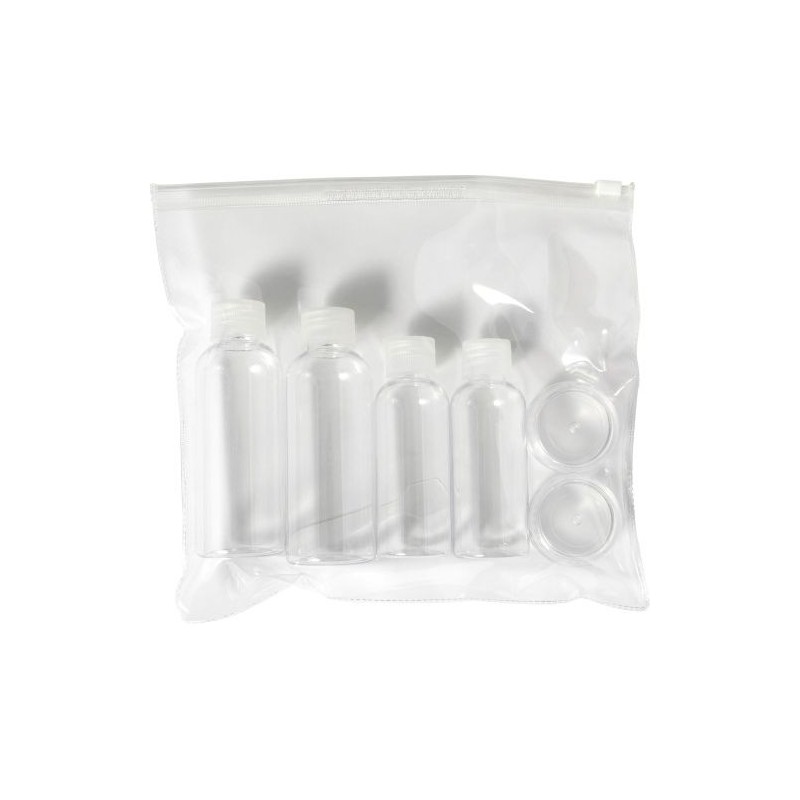 Kit de voyage personnalisé homologué avion - Dolores Matières : plastique Couleurs : naturel personnalisable avec votre logo