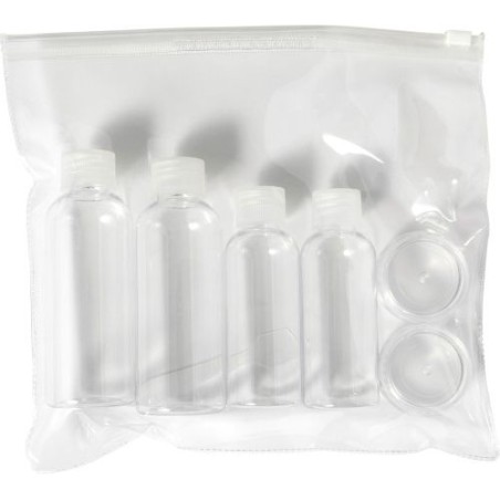 Kit de voyage personnalisé homologué avion - Dolores Matières : plastique Couleurs : naturel personnalisable avec votre logo