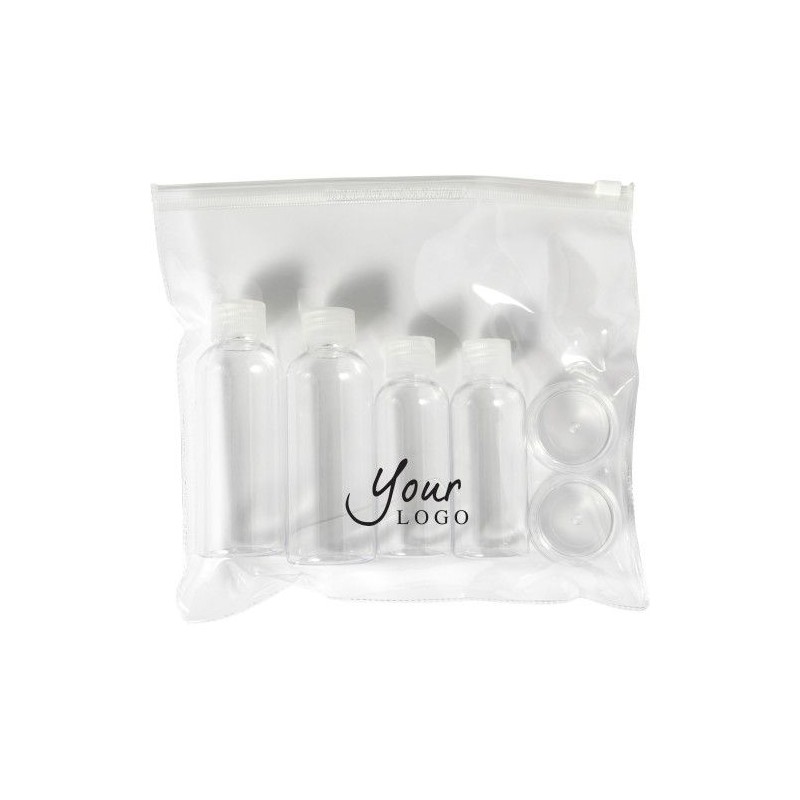 Kit de voyage personnalisé homologué avion - Dolores Matières : plastique Couleurs : naturel cadeau entreprise pas cher