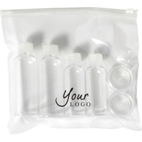 Kit de voyage personnalisé homologué avion - Dolores Matières : plastique Couleurs : naturel cadeau entreprise pas cher