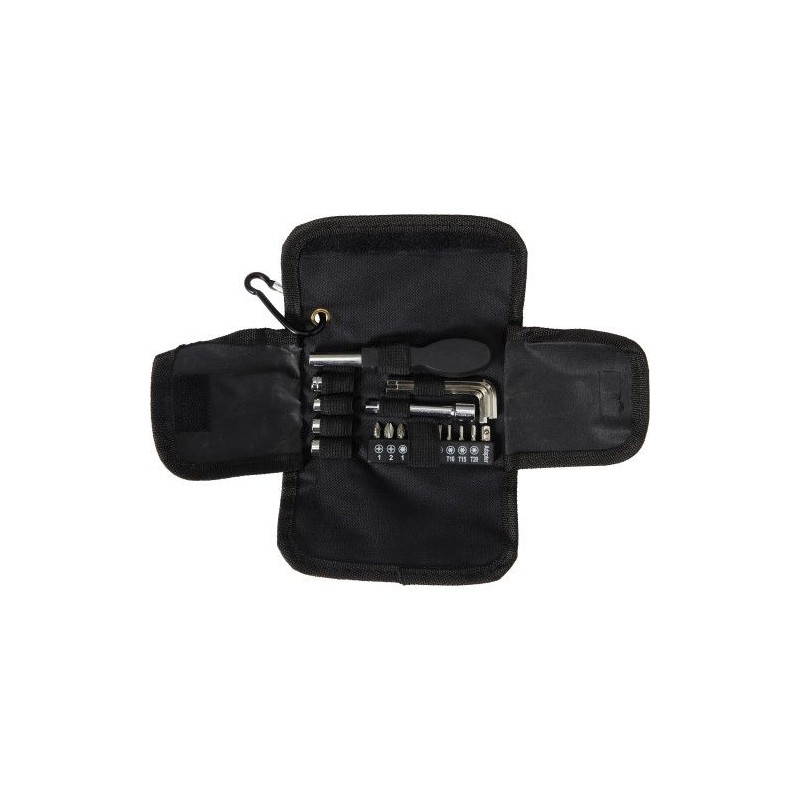 Trousse à outils personnalisée en polyester 600D - 20 pièces Tessa Matières : métal Couleurs : noir