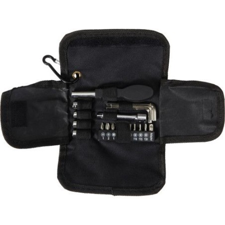Trousse à outils personnalisée en polyester 600D - 20 pièces Tessa Matières : métal Couleurs : noir
