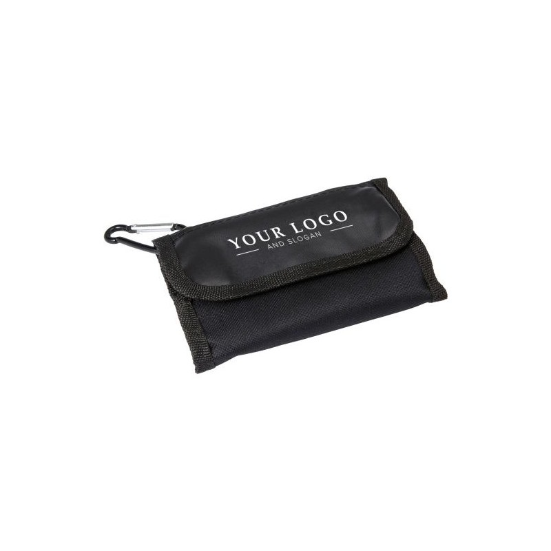 Trousse à outils personnalisée en polyester 600D - 20 pièces Tessa Matières : métal Couleurs : noir marquage laser ultra précis