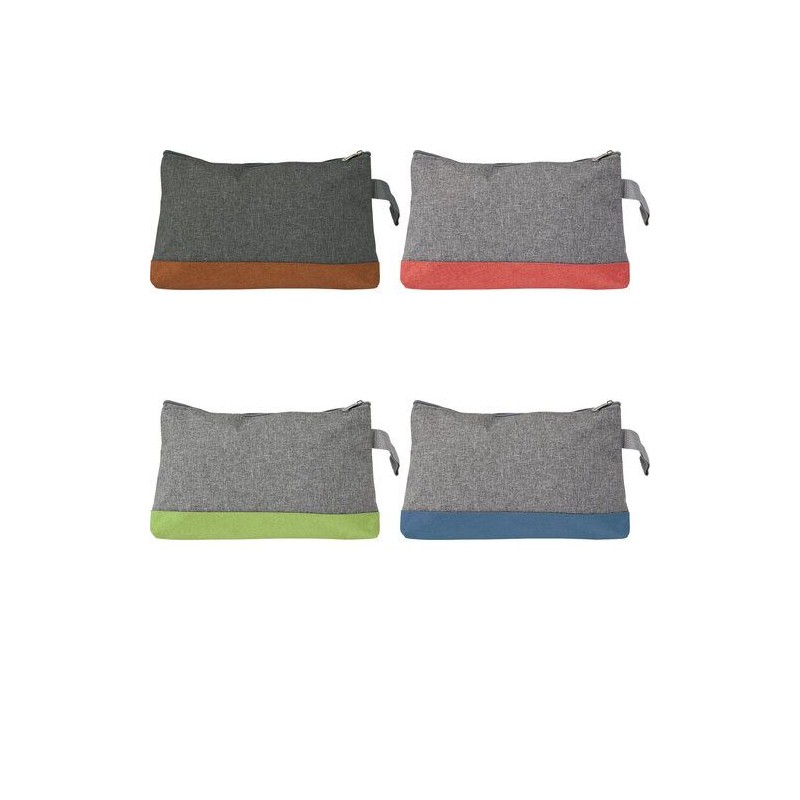 Trousse de toilette personnalisée en polycanevas - Marilyn Matières : toile Couleurs : orange objet promotionnel éco-responsable