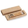 Coffret personnalisé de stylo et crayon en bambou - BAMBOOSET Matières : bambou Couleurs : bois
