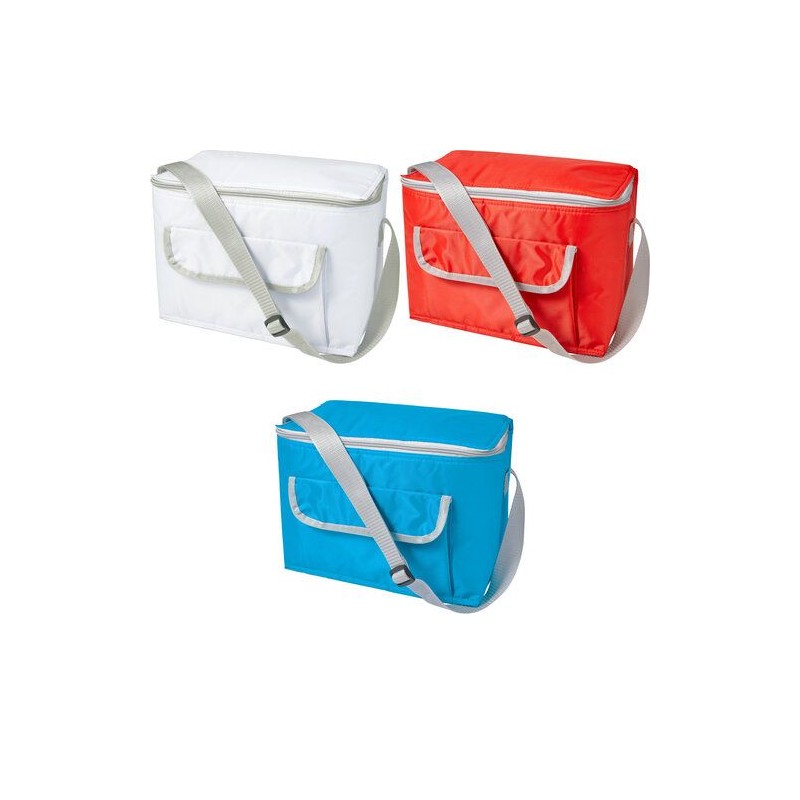 Sac isotherme personnalisé en polyester 420D - Nikki Matières : polyester Couleurs : bleu clair marquage laser ultra précis
