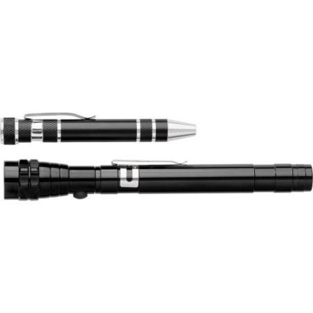 Set pratique de torche et de tournevis  - Olivia Matières : carton Couleurs : noir cadeau collaborateur premium