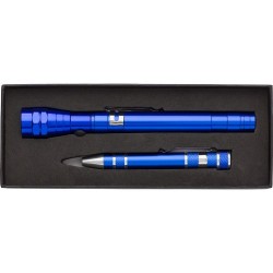 Set pratique de torche et de tournevis  - Olivia Matières : carton Couleurs : noir goodies publicitaire durable