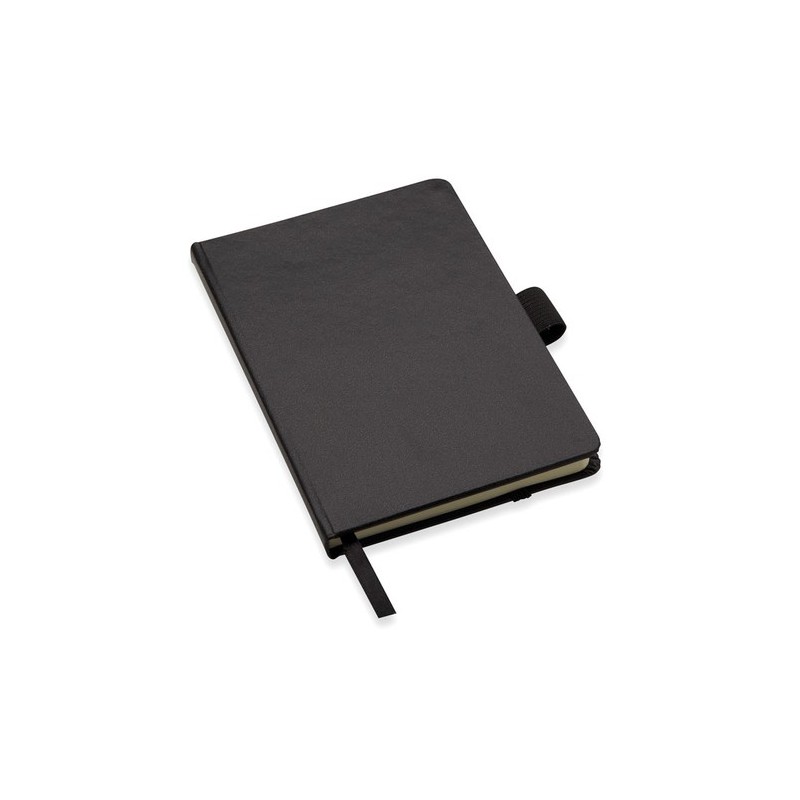 Carnet A6 personnalisable avec stylo  NOTALUX Matières : papier Couleurs : noir personnalisable avec votre logo