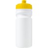 Gourde  en plastique recyclé de 500 ml - Demi Matières : polyéthylène (PE) Couleurs : jaune personnalisable avec votre logo