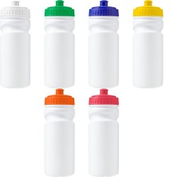 Gourde  en plastique recyclé de 500 ml - Demi Matières : polyéthylène (PE) Couleurs : jaune accessoire événementiel unique