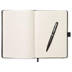 Carnet A5 personnalisable avec stylo - NOTAPLUS Matières : papier Couleurs : noir impression haute définition