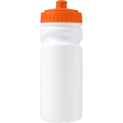 Gourde  en plastique recyclé de 500 ml - Demi Matières : polyéthylène (PE) Couleurs : orange impression haute définition