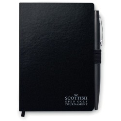 Carnet A5 personnalisable avec stylo - NOTAPLUS Matières : papier Couleurs : noir marquage laser ultra précis
