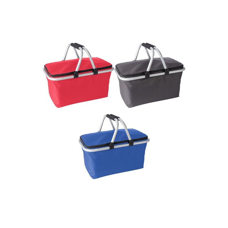 Sac isotherme pliable en polyester personnalisé - Cassian Matières : aluminium Couleurs : gris goodies publicitaire événementiel