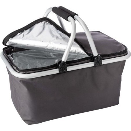 Sac isotherme pliable en polyester personnalisé - Cassian Matières : aluminium Couleurs : gris goodies entreprise design
