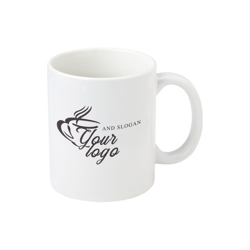 Mug unique en porcelaine - Nelson Matières : céramique Couleurs : blanc cadeau entreprise pas cher