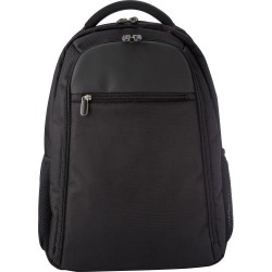 Sac à dos en polyester personnalisé porte-ordinateur - Ivan Matières : nylon Couleurs : noir cadeau entreprise pas cher