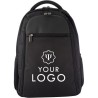Sac à dos en polyester personnalisé porte-ordinateur - Ivan Matières : nylon Couleurs : noir goodies publicitaire événementiel