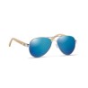 Lunettes de soleil s en bambou personnalisées - Protection UV400 HONIARA Matières : bambou Couleurs : bleu cadeau client origina