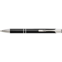 Stylo bille personnalisé en aluminium élégant - Delia Matières : métal Couleurs : noir objet promotionnel éco-responsable