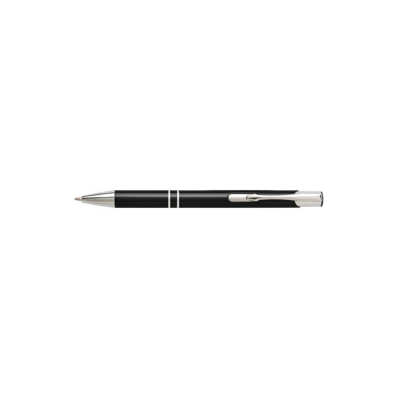 Stylo bille personnalisé en aluminium élégant - Delia Matières : métal Couleurs : noir objet promotionnel éco-responsable