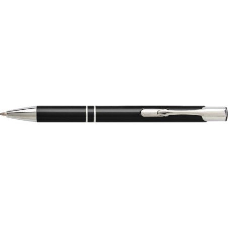 Stylo bille personnalisé en aluminium élégant - Delia Matières : métal Couleurs : noir objet promotionnel éco-responsable