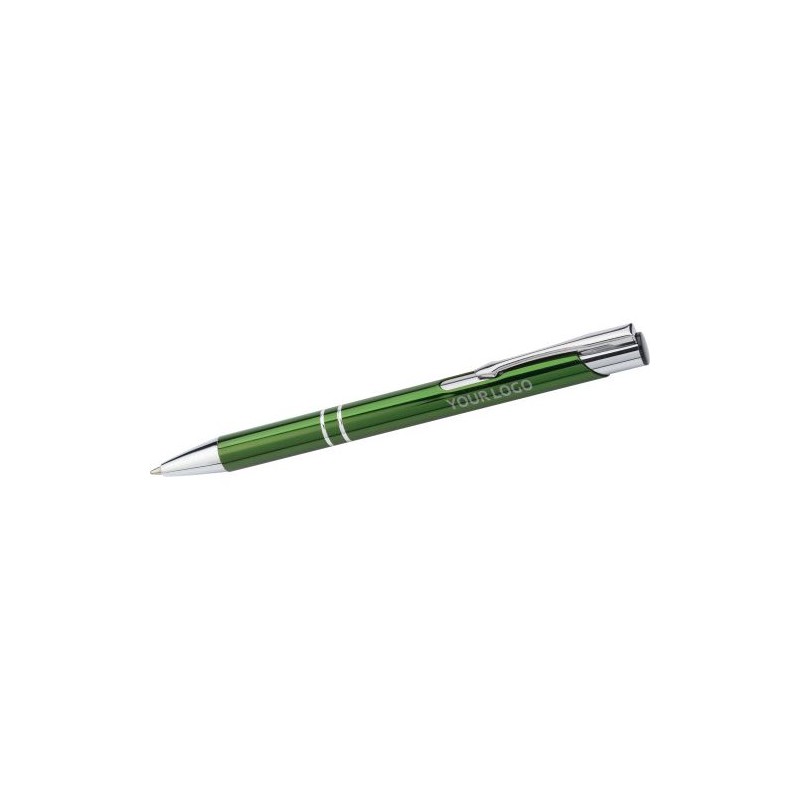Stylo bille personnalisé en aluminium élégant - Delia Matières : métal Couleurs : noir impression haute définition