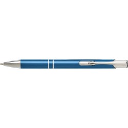 Stylo bille personnalisé en aluminium élégant - Delia Matières : métal Couleurs : bleu impression haute définition