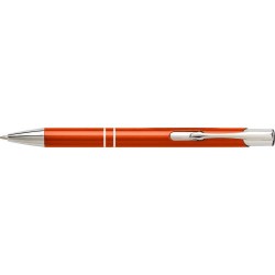 Stylo bille personnalisé en aluminium élégant - Delia Matières : métal Couleurs : orange goodies publicitaire événementiel