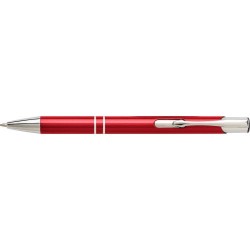 Stylo bille personnalisé en aluminium élégant - Delia Matières : métal Couleurs : rouge cadeau entreprise pas cher